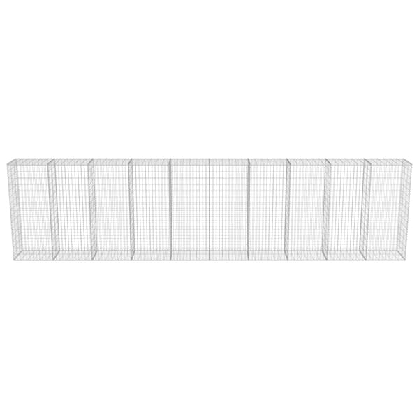 vidaXL Gabionmur i galvaniserat stål 600x50x150 cm