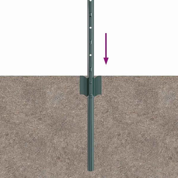 vidaXL Stängselstolpe 5 pcs Grön 100 cm Stål