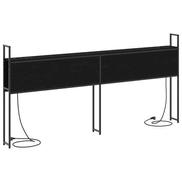 vidaXL Oppbevaringshodegjerde med Ladeplass Svart eik 183 x 15 x 98 cm