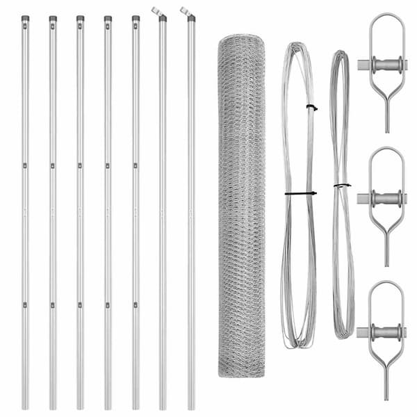 vidaXL Stängselstolpe Silver 10 x 1 m (13 mm nät) Stål