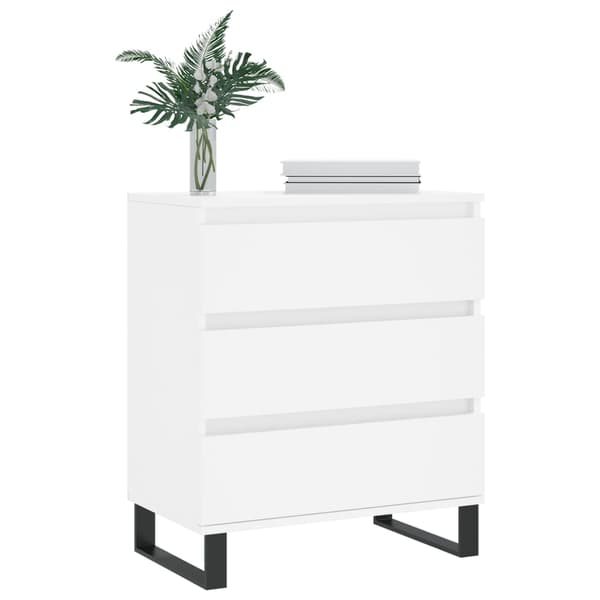 vidaXL Byrå vit 60x35x70 cm konstruerat trä