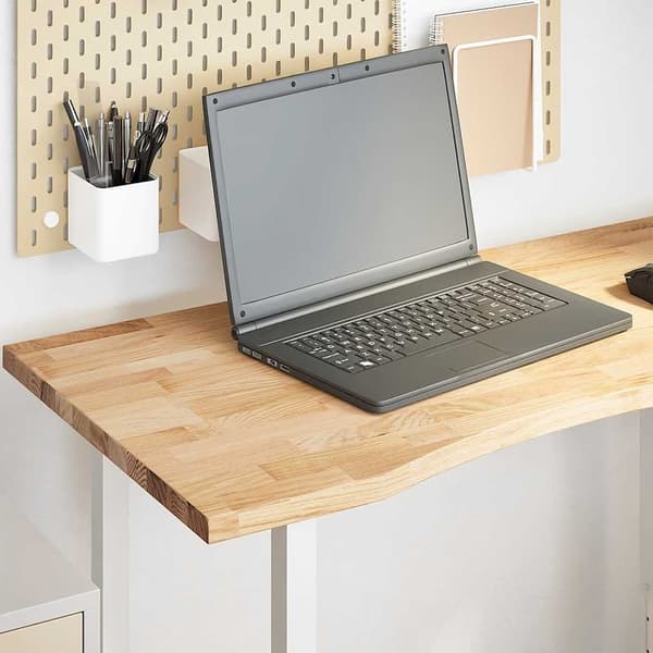 vidaXL Bordplate rektangulær 100x60x2,5 cm ubehandlet heltre eik