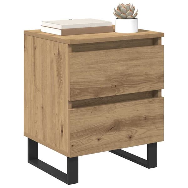 vidaXL Nattbordskap artisan eik 40 x 35 x 50 cm Konstruert tre