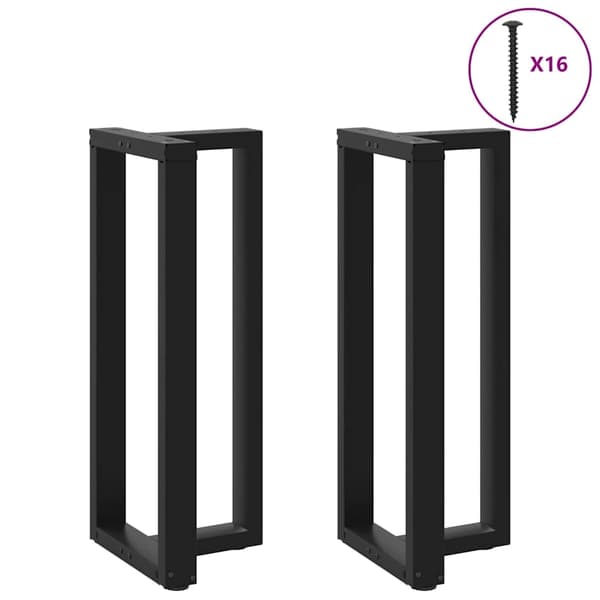 vidaXL Barbordsben T-formad 2 st svart 40x35x(100-101) cm stål