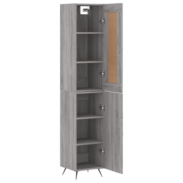 vidaXL Highboard grå sonoma 34,5x34x180 cm konstruert tre
