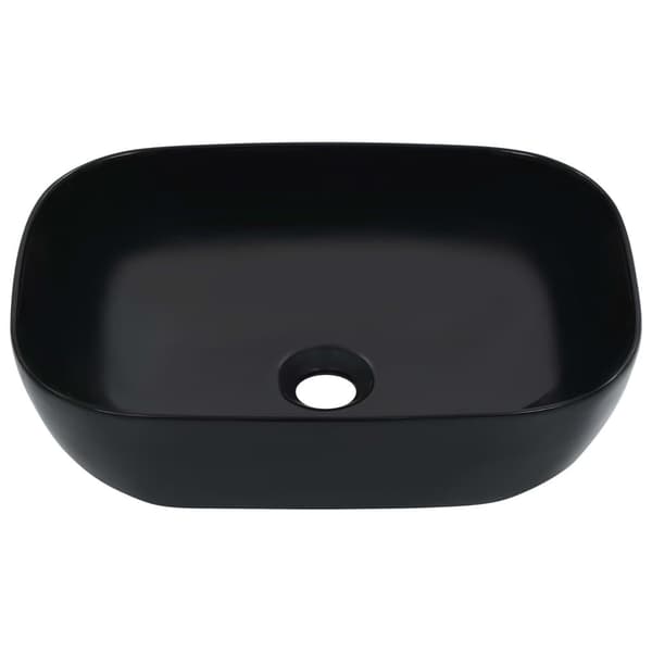 vidaXL Vask 45,5x32x13 cm keramikk svart