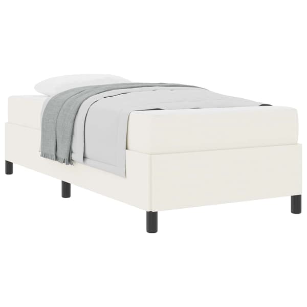 vidaXL Sängram med madrass Kräm 90 x 190 cm tyg
