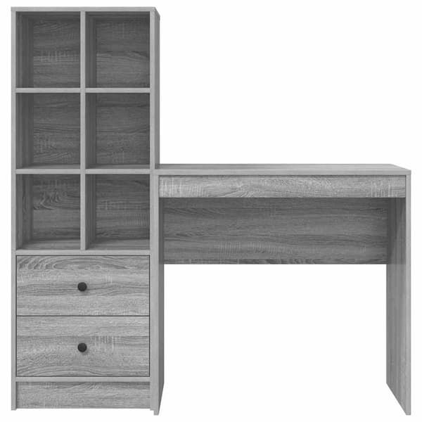 vidaXL Skrivebord med lagring 2 pcs Grå sonoma 80 x 40 x 76 cm