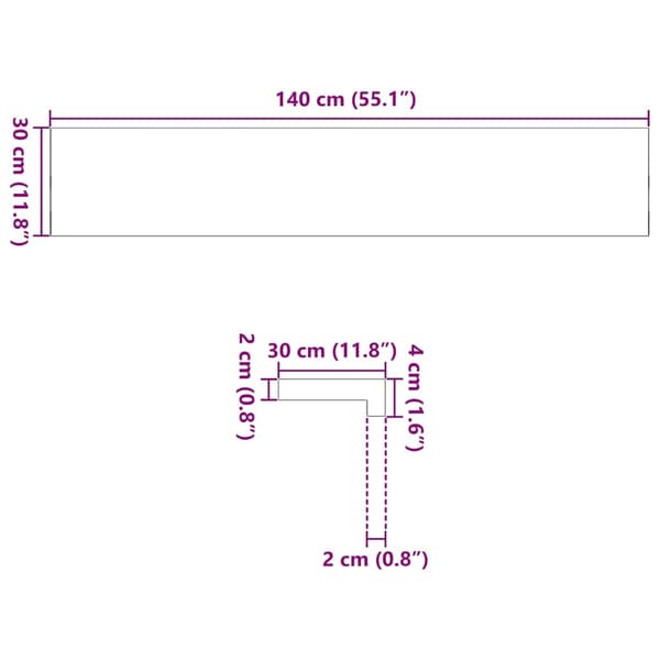 vidaXL Vinduskarmer 2 stk ubehandlet 140x30x2 cm heltre eik