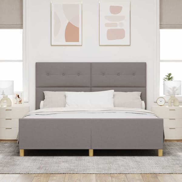 vidaXL Sängram Taupe 180x200 cm Tyg