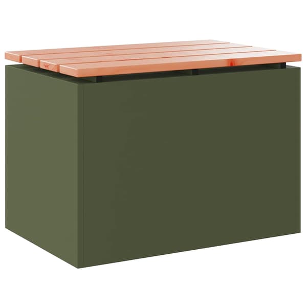 vidaXL Hagebenk Olivengrønn 60 x 40 x 43 cm Stål