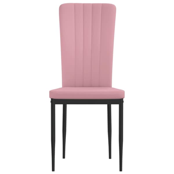 vidaXL Matstolar 4 st rosa sammet