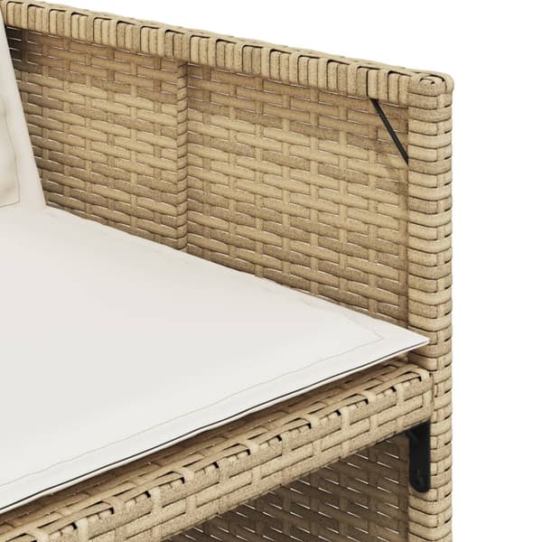 vidaXL Trädgårdsstolar med dynor 4 st beige konstrotting