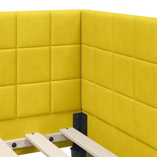 vidaXL Hörn sängram med sänggavel Gul 80 x 200 cm Sammet