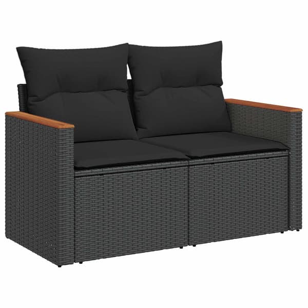 vidaXL Trädgårdsoffset 10 pcs Svart konstrotting