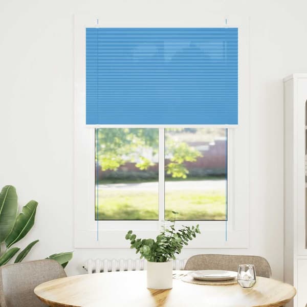 vidaXL Plisserad persienn blå 95x150 cm tyg bredd 94,4 cm polyester