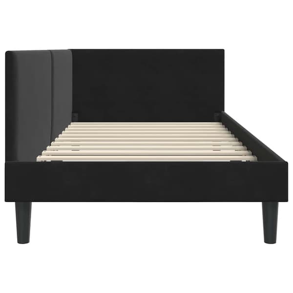 vidaXL Hörnssängram Svart 90 x 200 cm Sammet
