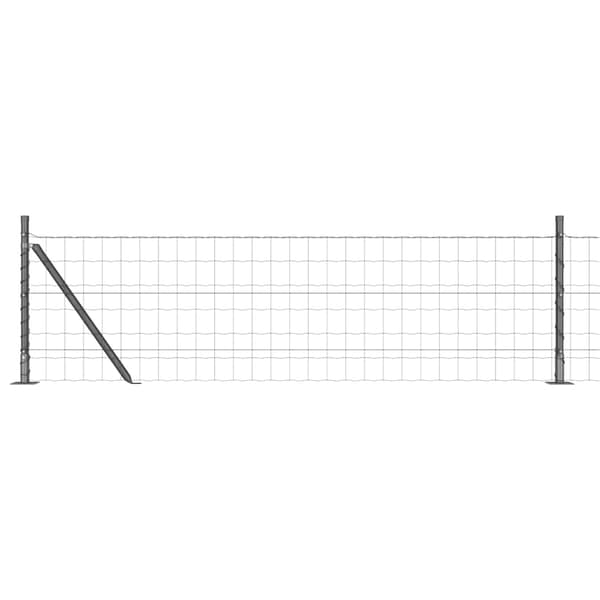 vidaXL Gjerde med stolpe Grå 0,4 x 25 m Stål og PVC