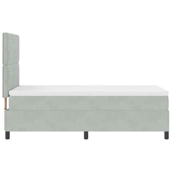 vidaXL Bäddfjäder med madrass Ljusgrå 100 x 200 cm Sammet