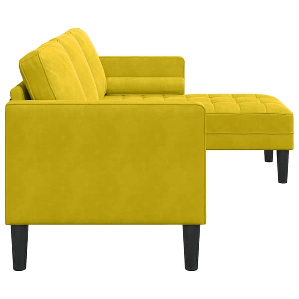 vidaXL Soffset med kudde Gul Polyester