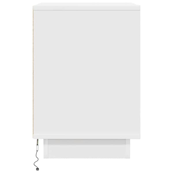 vidaXL Nattskap med LED-lys Hvit 38x34x50 cm