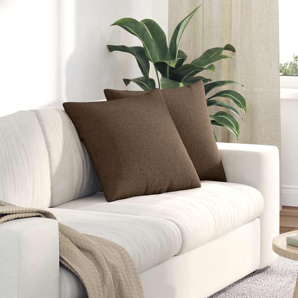 vidaXL Soffkuddar 2 st Brun 50 x 50 cm tyg
