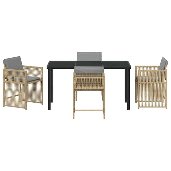 vidaXL Hage Spisegruppe 5 pcs Beige polyrotting