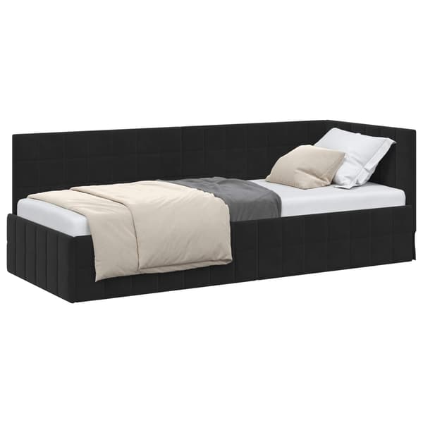 vidaXL Hörnssängram Svart 80 x 200 cm Sammet