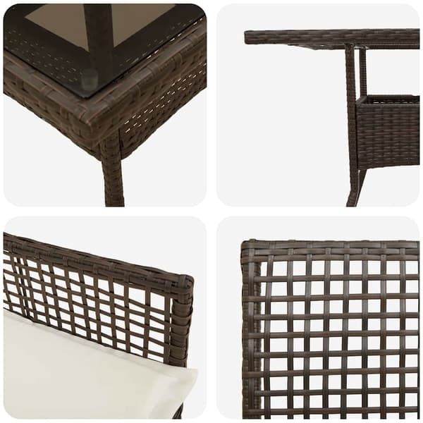 vidaXL Trädgårdsmöbelset 3 pcs Brun konstrotting