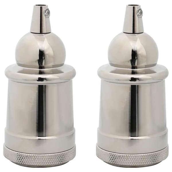vidaXL Lampeholdere 2 stk satin nikkel E27