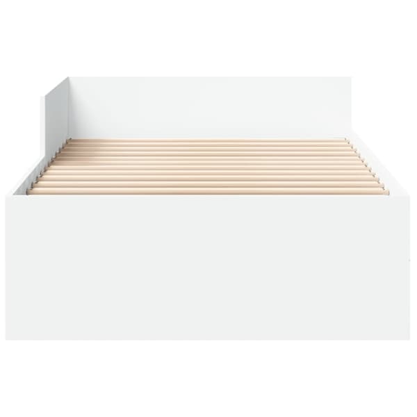 vidaXL Sängram vit 90x200 cm konstruerat trä