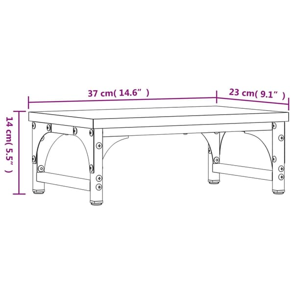vidaXL Skjermstativ røkt eik 37x23x14 cm konstruert tre