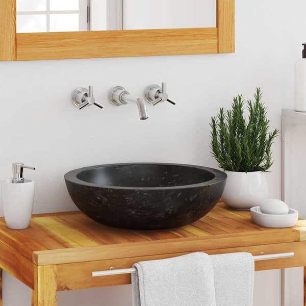 vidaXL Vask 40x12 cm marmor svart