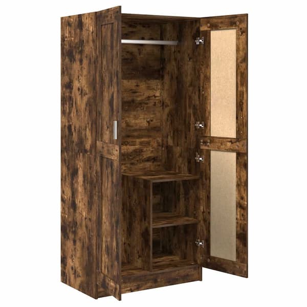 vidaXL Garderobe røkt eik 82,5x51,5x180 cm konstruert tre