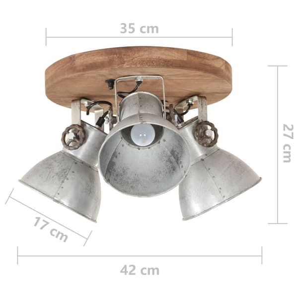 vidaXL Industriell taklampe 25 W sølv 42x27cm E27