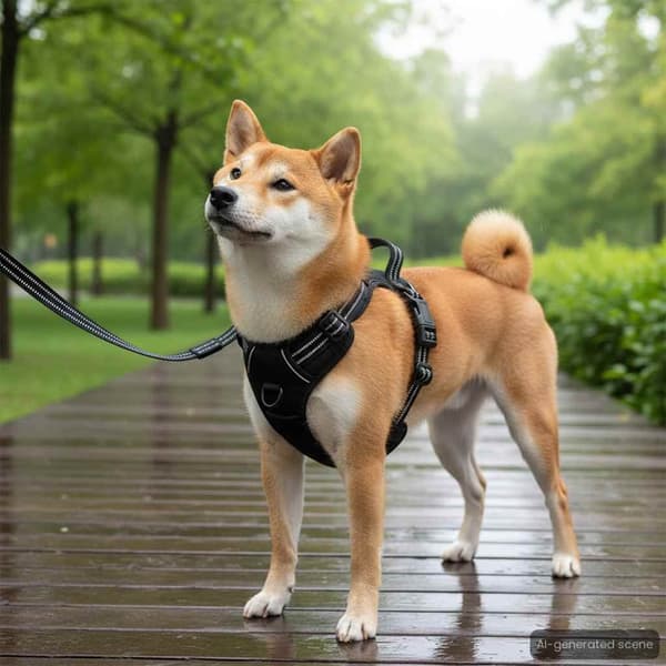 vidaXL Hundesele med reflekterende striper justerbar blå L