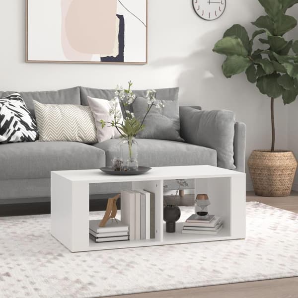 vidaXL Soffbord vit 100x50x36 cm konstruerat trä