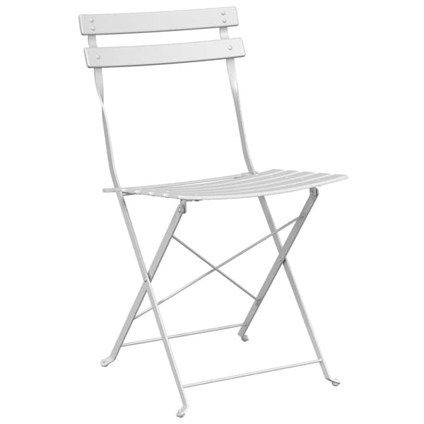 vidaXL Sammenleggbart Bistrosett 3 pcs Hvit Stål