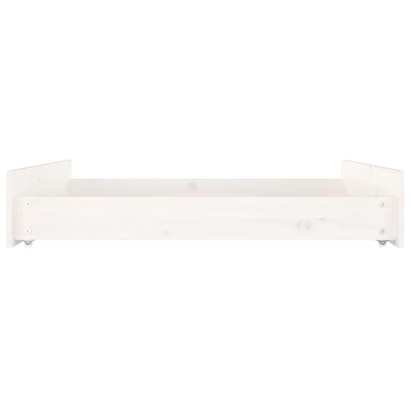 vidaXL Sengeskuffer 2 stk hvit heltre furu
