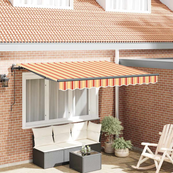 vidaXL Utfällbar markis Gul 350 x 200 cm tyg
