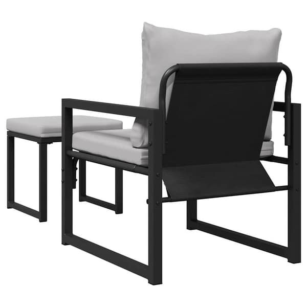 vidaXL Trädgårdsmöbler med kudde med kudde 4 pcs Ljusgrå Polyester