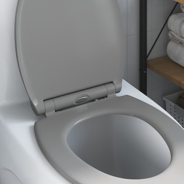 vidaXL Grå Plast Standard Toalettlock Avlång Minimalistisk