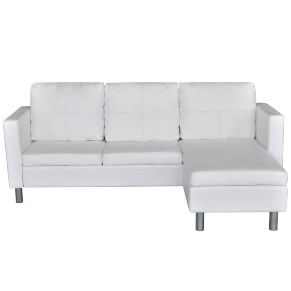 vidaXL Divansoffa 3-sits konstläder vit
