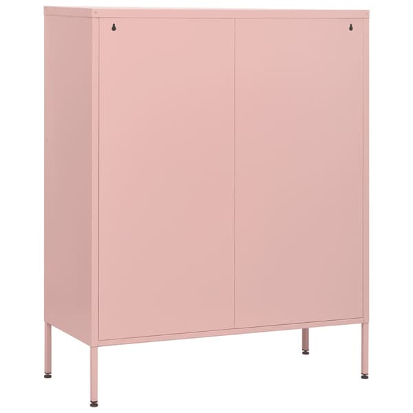 vidaXL Kommode rosa 80x35x101,5 cm stål
