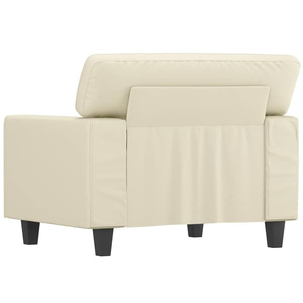 vidaXL Fåtölj Gräddvit 60 cm konstläder