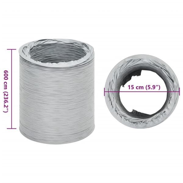 vidaXL Frånluftsslang PVC 6 m Ø15 cm