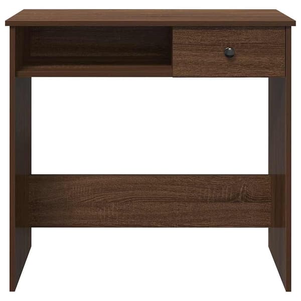 vidaXL Skrivebord brun eik 80x40x75 cm konstruert tre