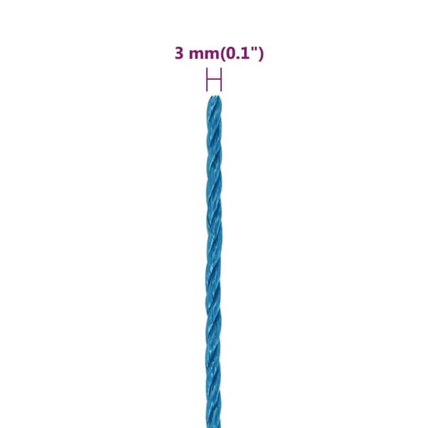 vidaXL Rep blå 3 mm 250 m polypropylen