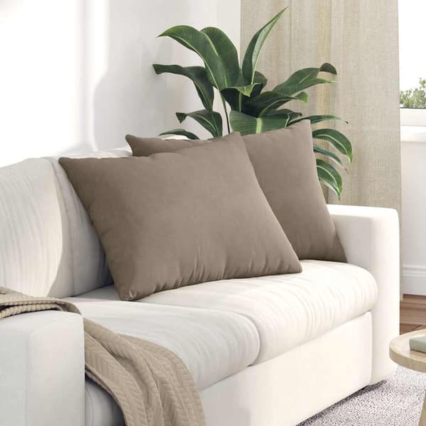 vidaXL Soffkuddar 2 st Gråbrun 70 x 50 cm tyg