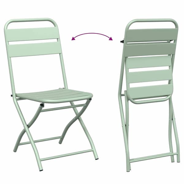 vidaXL Bistrosett 3 pcs grønn Stål